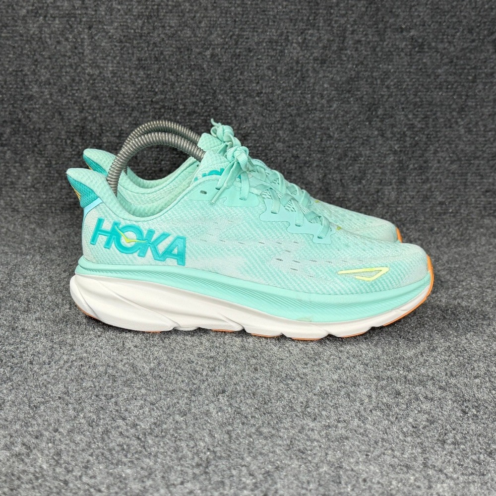 Hoka Clifton 9 Running Shoes Women's 7 Seafoam Aqua Breeze Athletic Run Training